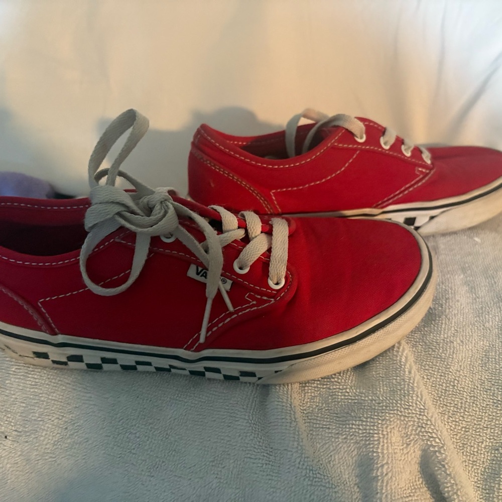 Vans Kids Red Canvas Sneakers